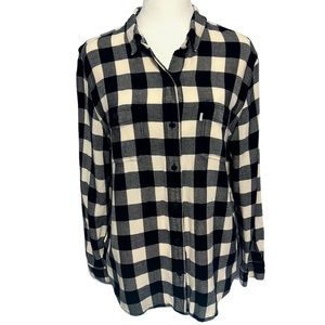 Levi’s Boyfriend Fit Buffalo Check Lighweight Button Down Shirt Pockets Size XL